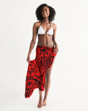 red black heart Swim Cover Up