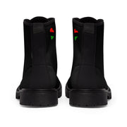 Men's Canvas Black Boots Heart