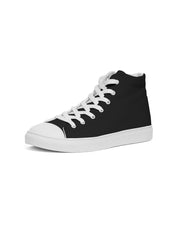 pure black Women's Hightop Canvas Shoe