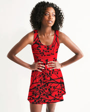 Red Trees of Hearts Women's Racerback Dress