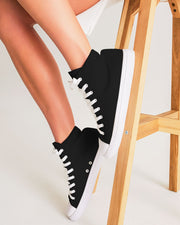 pure black Women's Hightop Canvas Shoe